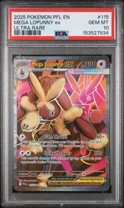 Pokemon Mega Lopunny ex Phantasmal Flames #115 Graded Card PSA 10 - Image 1