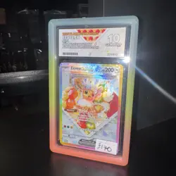 Eevee EX 174 ACE 10 PROMO POKEMON CARD PRISMATIC BLACK STAR PROMO WITH CASE - Image 1