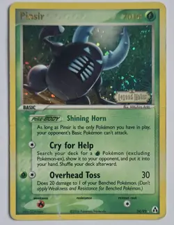 Pokemon Pinsir Legend Maker Stamped Rare Reverse Holo Swirl Vintage Card - Image 1