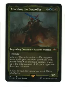 MTG Abaddon the Despoiler Display Foil Etched Thick Stock Warhammer 40k - Image 1