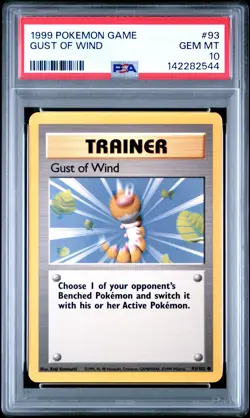 1999 POKEMON BASE SET UNLIMITED #93 GUST OF WIND PSA 10 - Image 1