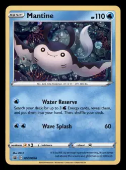 Mantine SWSH026 Holo Promo Sword & Shield Promo Pokemon TCG NM - Image 1