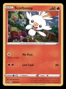 Scorbunny SWSH071 Holo Promo Sword & Shield Promo Pokemon TCG NM - Image 1