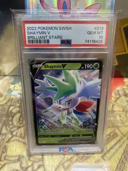 Pokemon Brilliant Stars Shaymin V 013/172 PSA 10 - Image 1