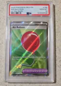 3025 POKEMON MEG EN-MEGA EVOLUTION ULTRA RARE AIR BALLOOM #166 PSA 10 GEM MINT - Image 1