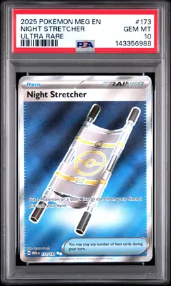 PSA 10 GEM MINT Holo Ultra Rare Night Stretcher 173/132 Secret Pokemon MEG EN - Image 1