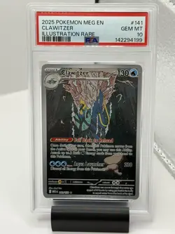 2025 Pokemon Clawitzer Illustration Rare Mega Evolution 141/132 PSA 10 GEM MINT - Image 1