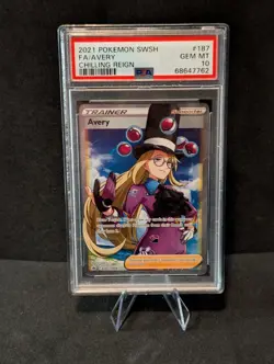 Pokemon TCG 2021 - Chilling Reign - Avery Full Art #187 - PSA 10 - Image 1