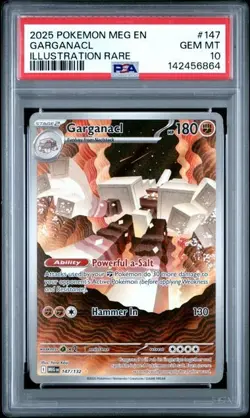 2025 POKEMON MEGA EVOLUTION #147 GARGANACL ILLUSTRATION RARE PSA 10 Gem Mint - Image 1
