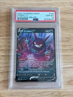 Pokemon Crobat V 104/189 SWSH Darkness Ablaze Holo PSA 10 GEM MINT - Image 1