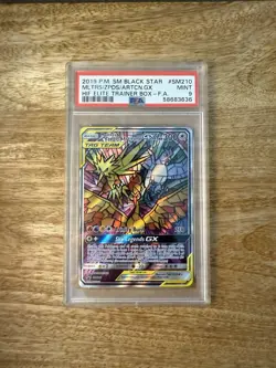 Pokemon TCG Hidden Fates Moltres Zapdos Articuno GX Black Star Promo SM210 PSA 9 - Image 1