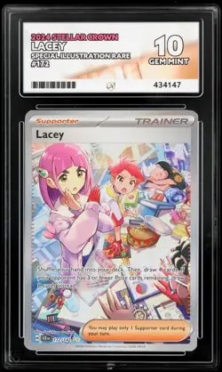 Pokemon Slab - ACE 10 GEM MINT Lacey 172/142 SIR - Stellar Crown - Image 1