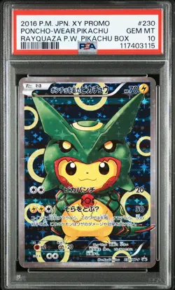 2016 Pokemon Pikachu Rayquaza Poncho Japanese XY Promo #230 PSA 10 GEM MINT - Image 1
