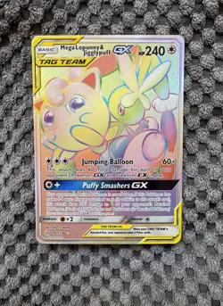 2019 POKEMON SUN & MOON SECRET #261 FULL ART/MEGA-LOPUNNY & JIGGLYPUFF GX NM - Image 1