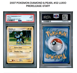 PSA 9 Pokemon Cards: Diamond and Pearl Staff Prerelease: Luxio 52/130 - Image 1