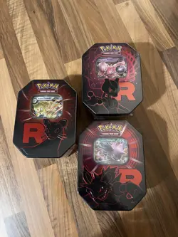 Pokemon TCG Team Rocket Tin - Complete Set of 3 ✅ Mewtwo, Nidoking, Persian - Image 1