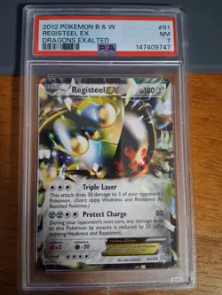 Pokemon TCG Registeel EX rare Holo 2012 B&W DRAGONS EXALTED SET 81/124 PSA 7 - Image 1