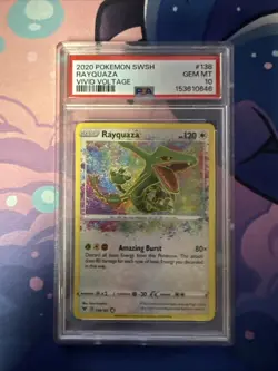 2020 Pokemon SWSH Vivid Voltage Rayquaza #138/185 PSA 10 GEM MINT - Image 1