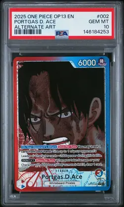 2025 ONE PIECE OP13-CARRYING ON HIS WILL ALTERNATE ART PORTGAS D. ACE PSA 10 - Image 1
