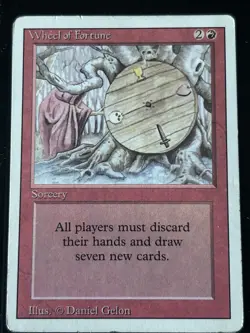 MtG Wheel of Fortune Card Revised 1994 MP with some recoloring (see description) - Image 1