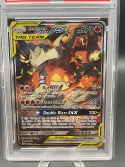Pokemon TCG Reshiram & Charizard GX Black Star Full Art Prom Card Sm201 Psa7 - Image 2