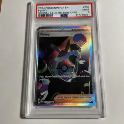 Pokemon TCG Penny Paldean Fates Trainer Holo Card PSA 9 Full Art - Image 1