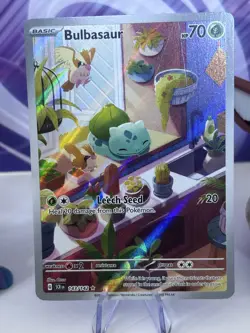 Pokemon TCG Stellar Crown Bulbasaur Illustration Rare Card 143/142 Mint! UK - Image 2