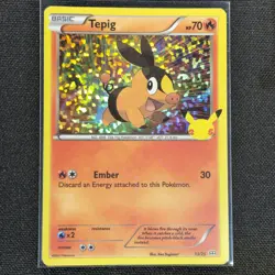 Tepig - 13/25 - Confetti Holo - McDonald's 25th Anniversary Promos - Card - LP - Image 1