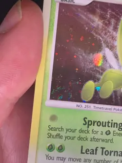 Celebi 7/123 Holo Partial Swirl - Mysterious Treasures Pokemon Card - LP - Image 2