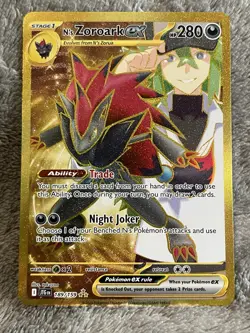 Pokemon TCG N's Zoroark ex 189/159 Sv09: Journey Together Gold Holo NM JL - Image 1