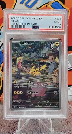 Pokemon Pikachu TCG Card 173/165 SV Scarlet & Violet 151 Graded In PSA 9 - Image 1