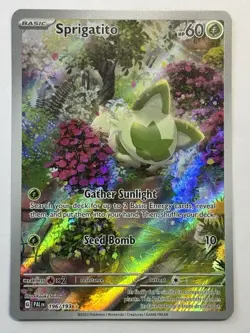 Pokemon Sprigatito 196/193 SV02 Paldea Evolved Illustration Rare Holo 60 HP Card - Image 1
