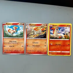 Ponyta & Rapidash Fire Type Pokemon TCG Lot Of 3 Regular English Cards - Image 1