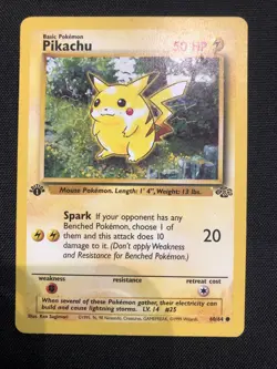 Pokemon Pikachu 1st Edition Jungle 60/64 1999 Card Non Holo - Image 1