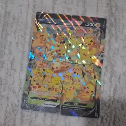 Pokemon TCG Pikachu V-UNION Holo Portuguese Union Card Lot (4 Cards Lightning) - Image 1
