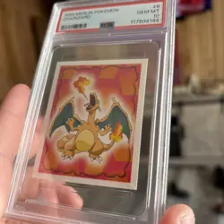 1999 Pokemon Album Stickers Charizard #6 PSA 10 - Image 2