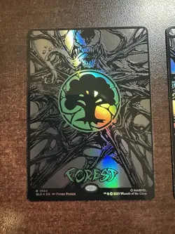 Forest 1954 Raised Foil Mana Symbiote Spider-man Secret Lair NM 2X - Image 2