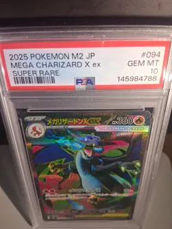 PSA 10 GEM MINT 2025 Pokemon M2 Mega Charizard X ex #094 SR Japanese - Image 3