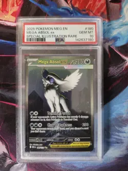 2025 Pokemon Mega Evolution #180/132 Mega Absol Ex Spec Illustration Rare PSA 10 - Image 1