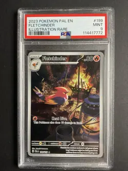 Fletchinder 199 PSA 9 2023 Pokemon PAL EN Illustration Rare - Image 1