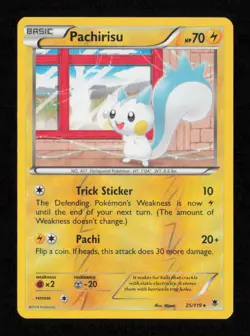 Pachirisu 25/119 Rare Phantom Forces Pokemon Reverse Holo Lightly Played - Image 1