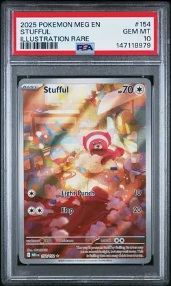 2025 Pokemon Mega Evolution Stufful Illustration Rare #154/132 PSA 10 - Image 1