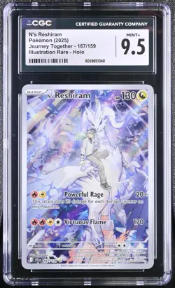 Pokemon N's Reshiram 167/159 (2025) Journey Together Illustration Rare CGC 9.5 - Image 1