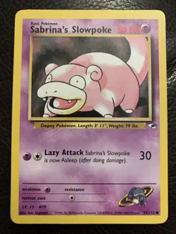 Sabrina's Slowpoke- 95/132 - Gym Heroes - Common - Pokemon - NM/VLP - Image 1