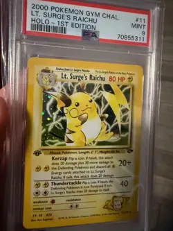 Pokemon Lt. Surge's Raichu Gym Challenge 1st Edition Holo Rare #11 PSA 9 Mint - Image 3