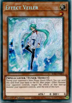 Yugioh Effect Veiler RA01-EN003 1st Edition Secret Rare NM - Image 1