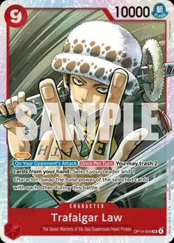Trafalgar Law OP14-009 SR One Piece Card Game - The Azure Sea’s Seven (English) - Image 1