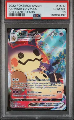 Mimikyu Vmax TG17/TG30 PSA 10 Brilliant Stars Pokemon Card Game - Image 1