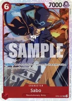 OP05-007 Sabo English SR One Piece TCG Card Game - Image 2
