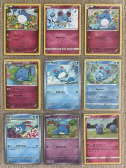 Pokemon Card Species Set Lot - 9x Unique Cards / Marill Family 2 - Image 1